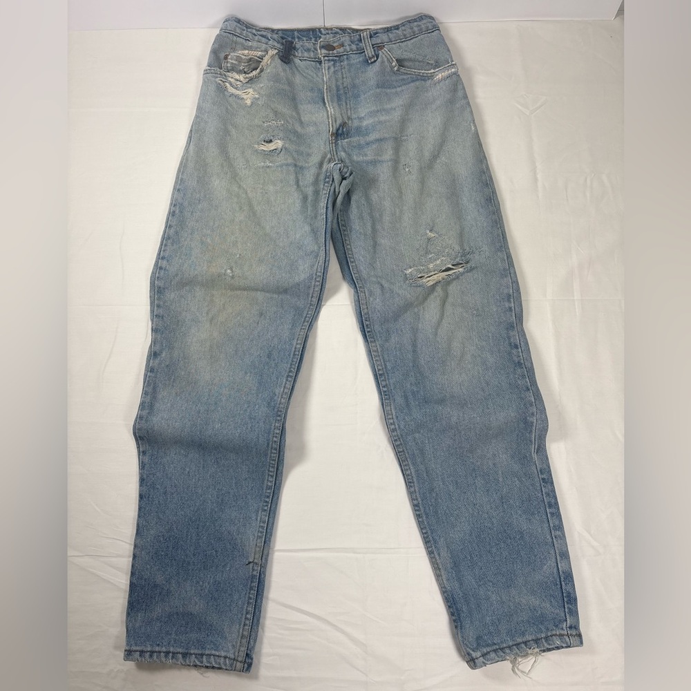 Vintage Levi’s 550 Orange Tab Jeans W31 L30 Light Wash Distressed